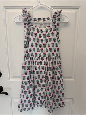 J. Crew -Crew Cuts- Girls' White Pink & Green Print Sundress